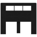 vidaXL LED hlavová doska s poličkou Čierny dub 120 x 18,5 x 103,5 cm – Obrázok 6