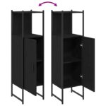 vidaXL Kúpeľňová skrinka Čierna Dub 33x33x120,5 cm Kompozitné drevo – Obrázok 11