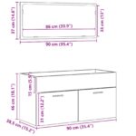 vidaXL 2-dielna kúpeľňová nábytková súprava čierny dub z umelého dreva – Obrázok 11