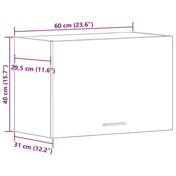 vidaXL Závesná skrinka v čiernom dube - 60x31x60 cm – Obrázok 11