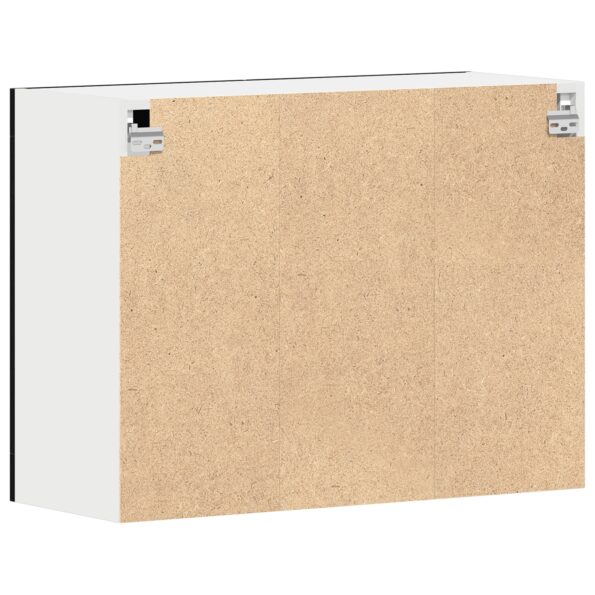 vidaXL Čierny dubový visiaci sklenený kabinet 80x31x60 cm vyrobený z kompozitného dreva – Obrázok 6