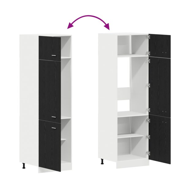 vidaXL Chladnička skriňa v čiernom dube - 60x57x207 cm – Obrázok 12