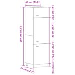 vidaXL Chladnička skriňa v čiernom dube - 60x57x207 cm – Obrázok 13