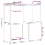 vidaXL Knižnica v Čiernom Dube 60x24x63 cm z Kompozitného Dreva – Obrázok 9