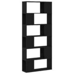 vidaXL Knižnica Čierna Dub 80x24x186 cm Zložené drevo – Obrázok 2