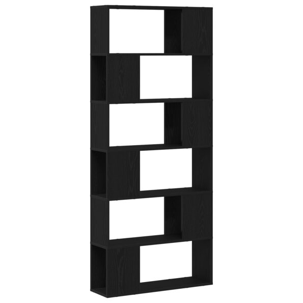 vidaXL Knižnica Čierna Dub 80x24x186 cm Zložené drevo – Obrázok 2