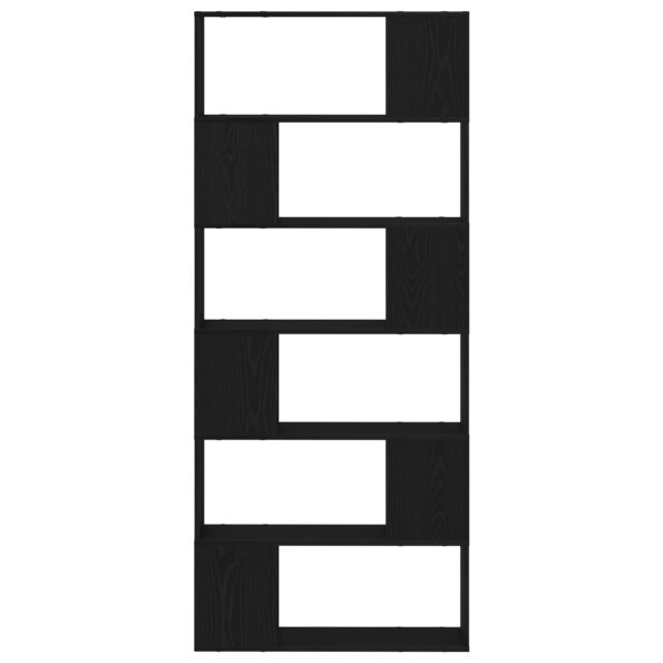 vidaXL Knižnica Čierna Dub 80x24x186 cm Zložené drevo – Obrázok 5