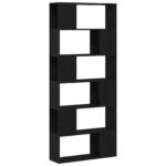 vidaXL Knižnica Čierna Dub 80x24x186 cm Zložené drevo – Obrázok 7