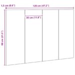 vidaXL Čelo postele Čierny dub 120x1,5x80 cm Drevotrieska – Obrázok 9