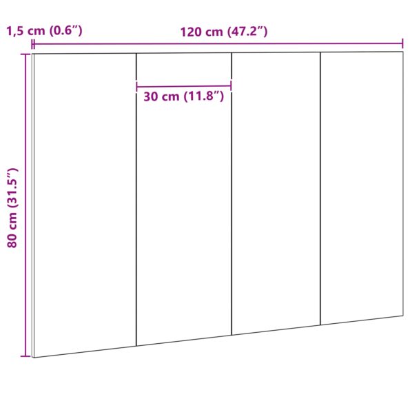 vidaXL Čelo postele Čierny dub 120x1,5x80 cm Drevotrieska – Obrázok 9