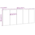 vidaXL Čelo postele Čierny dub 200x1,5x80 cm Zložené dielo – Obrázok 9