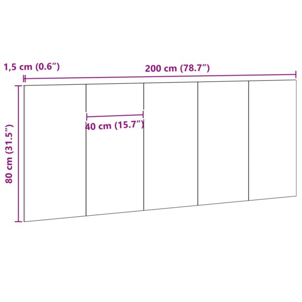 vidaXL Čelo postele Čierny dub 200x1,5x80 cm Zložené dielo – Obrázok 9