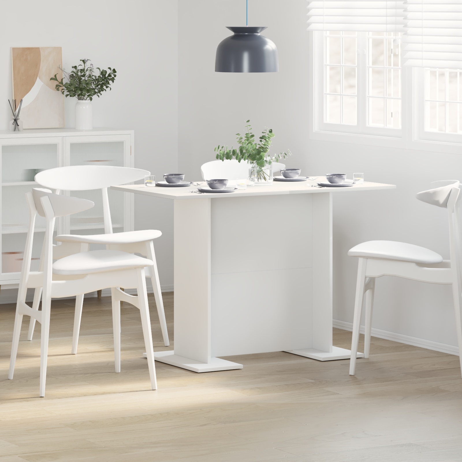 863160_1.jpg vidaXL Jedálenský stôl Biela 110 x 60 x 75 cm Kompozitné drevo – Obrázok 1