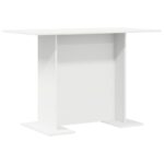 vidaXL Jedálenský stôl Biela 110 x 60 x 75 cm Kompozitné drevo – Obrázok 2