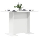 vidaXL Jedálenský stôl Biela 110 x 60 x 75 cm Kompozitné drevo – Obrázok 3