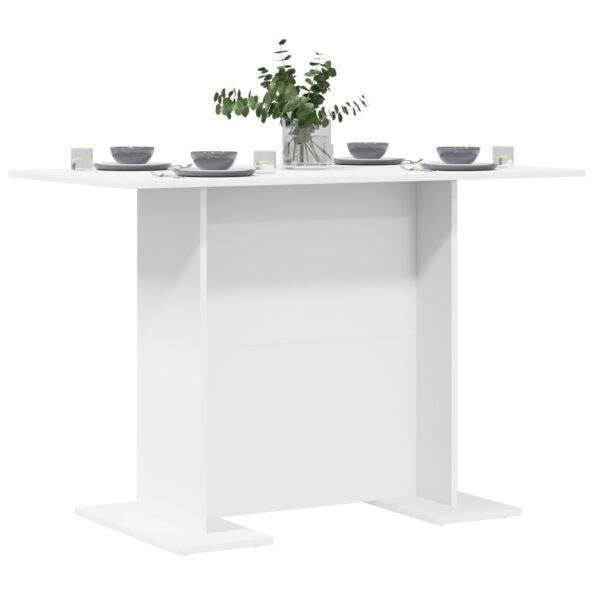 vidaXL Jedálenský stôl Biela 110 x 60 x 75 cm Kompozitné drevo – Obrázok 3