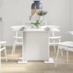 vidaXL Jedálenský stôl Biela 110 x 60 x 75 cm Kompozitné drevo – Obrázok 4