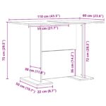 vidaXL Jedálenský stôl Biela 110 x 60 x 75 cm Kompozitné drevo – Obrázok 9