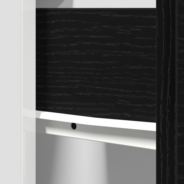 vidaXL Čierny dubový zásuvkový stolík - 50x46x81.5 cm – Obrázok 10