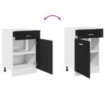 vidaXL Čierny dubový zásuvkový stolík - 50x46x81.5 cm – Obrázok 12