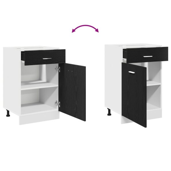 vidaXL Čierny dubový zásuvkový stolík - 50x46x81.5 cm – Obrázok 12