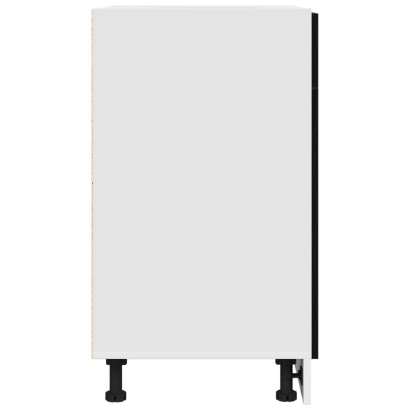 vidaXL Čierny dubový zásuvkový stolík - 50x46x81.5 cm – Obrázok 8