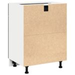 vidaXL Čierny dubový spodný kabinet s zásuvkami - 60x46x81.5 cm vyrobený z inžinierskeho dreva – Obrázok 6