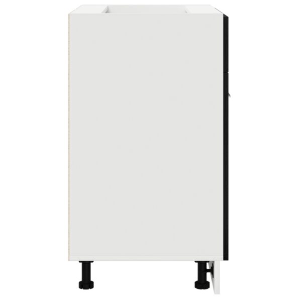 vidaXL Čierny dubový spodný kabinet s zásuvkami - 60x46x81.5 cm vyrobený z inžinierskeho dreva – Obrázok 8