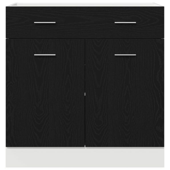 vidaXL Skrinka s zásuvkou v čiernej dubovej farbe, 80x46x81.5 cm, vyrobená z kompozitného dreva – Obrázok 7