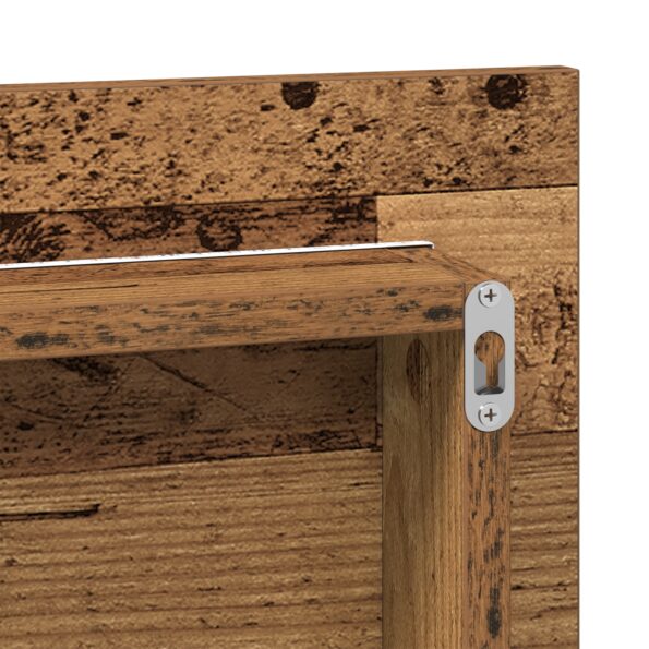 vidaXL Zrkadlová skriňa do kúpeľne s LED svetlom, staré drevo 80x37 cm – Obrázok 8