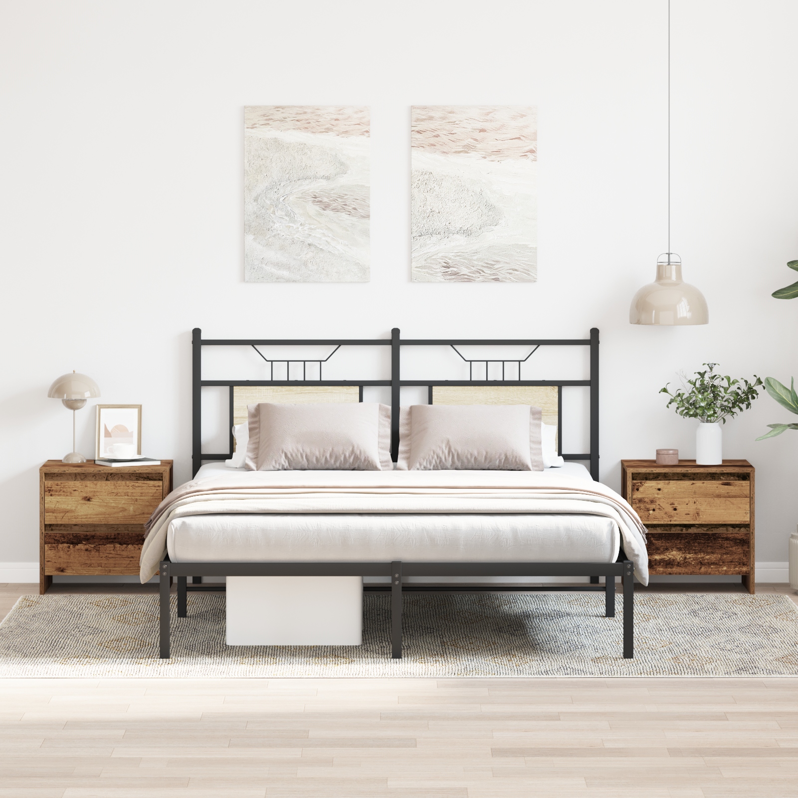 863354_1.jpg vidaXL Nočný stolík so zásuvkou 2 pcs Staré drevo 45 x 34 x 44,5 cm – Obrázok 1
