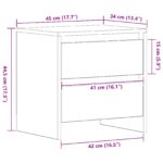 vidaXL Nočný stolík so zásuvkou 2 pcs Staré drevo 45 x 34 x 44,5 cm – Obrázok 12