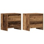 vidaXL Nočný stolík so zásuvkou 2 pcs Staré drevo 45 x 34 x 44,5 cm – Obrázok 2