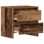 vidaXL Nočný stolík so zásuvkou 2 pcs Staré drevo 45 x 34 x 44,5 cm – Obrázok 5