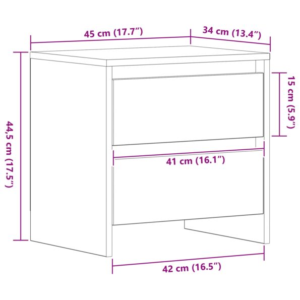 vidaXL Nočný stolík 2 ks Artizánsky dub 45x34x44,5 cm Kompozitné drevo – Obrázok 12