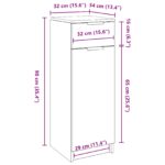 vidaXL Kúpeľňová skrinka Čierny dub 32x34x90 cm Kompozitné drevo – Obrázok 8