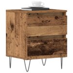 vidaXL Nočné stolíky 2 ks Staré drevo 40x35x50 cm Zložené drevo – Obrázok 3