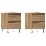 vidaXL Nočný stolík 2 pcs dub artisan 40 x 35 x 50 cm Kompozitné drevo – Obrázok 2
