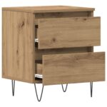vidaXL Nočný stolík 2 pcs dub artisan 40 x 35 x 50 cm Kompozitné drevo – Obrázok 5