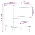 vidaXL Nočný stolík Čierny Dub 40x35x50 cm Zložené drevo – Obrázok 11