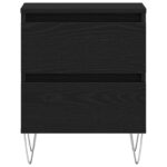 vidaXL Nočný stolík Čierny Dub 40x35x50 cm Zložené drevo – Obrázok 6