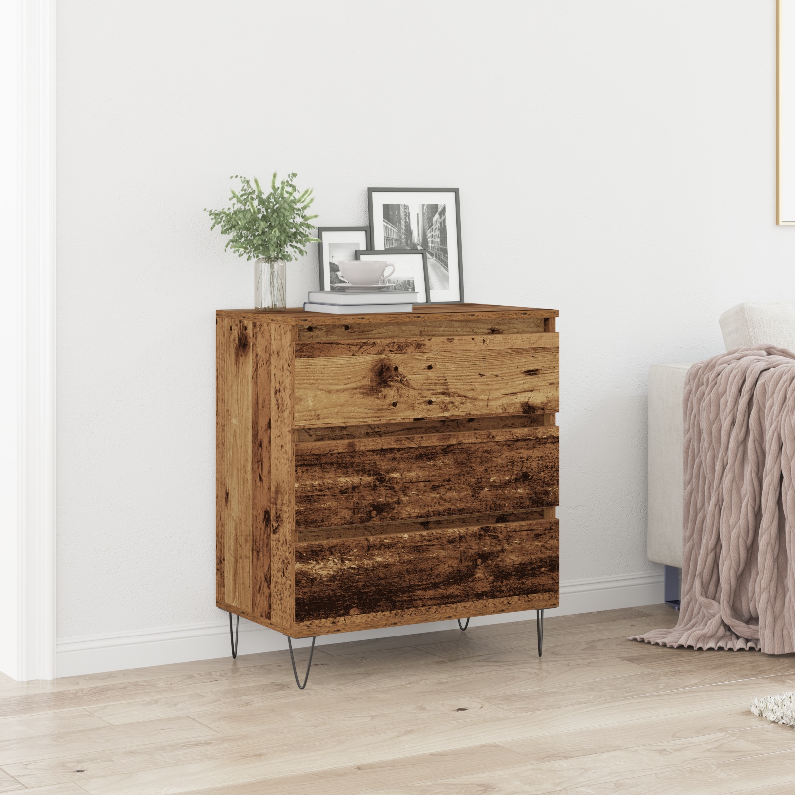 863495_1.jpg vidaXL Servírovacia skriňa so zásuvkou Staré drevo 60 x 35 x 70 cm – Obrázok 1