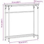 vidaXL Konzolový stôl Remeselný dub 75 x 19,5 x 75 cm Kompozitné drevo – Obrázok 10