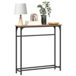 vidaXL Konzolový stôl Remeselný dub 75 x 19,5 x 75 cm Kompozitné drevo – Obrázok 3