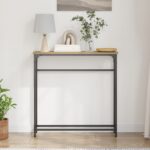 vidaXL Konzolový stôl Remeselný dub 75 x 19,5 x 75 cm Kompozitné drevo – Obrázok 4