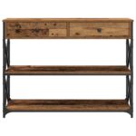 vidaXL Konzolový stôl so zásuvkou Staré drevo 100 x 28 x 75 cm – Obrázok 6