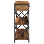 vidaXL Konzolový stôl so zásuvkou Staré drevo 100 x 28 x 75 cm – Obrázok 7