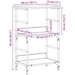 vidaXL Knižnica Čierny Dub 50x33x82 cm Zosilnené Drevo a Oceľ – Obrázok 10
