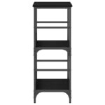 vidaXL Knižnica Čierny Dub 50x33x82 cm Zosilnené Drevo a Oceľ – Obrázok 6