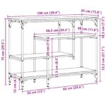 vidaXL Konzolový stôl s poličkou dub artisan 100 x 35 x 75 cm – Obrázok 10